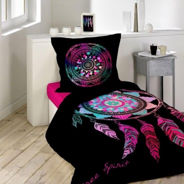 Housse de Couette - 140 x 200 cm + taie - Porte-bonheur - Attrape-rêve