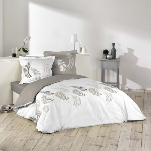 Housse de couette - 200 x 200 cm + taies - 57 fils - Feuillage