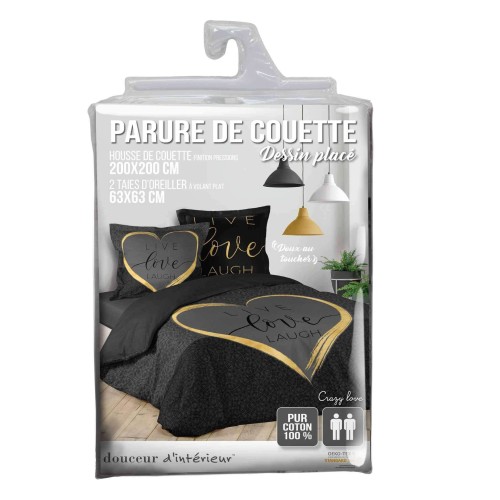 Housse de couette - 200 x 200 cm + taies - Love