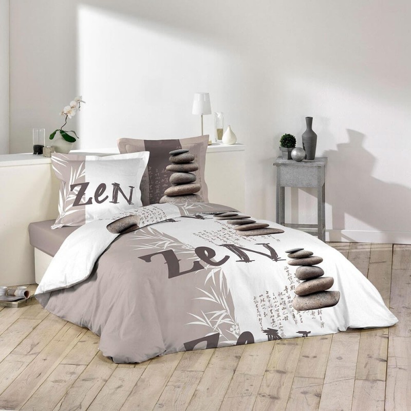 Housse de couette - 220 x 240 cm + taies - Galets zen