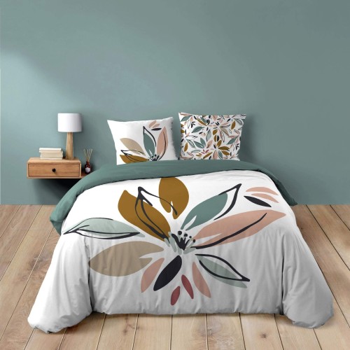 Housse de couette - 220x240 cm + taies - Dessin floral