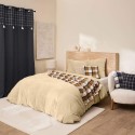 Housse de couette - 220x240 cm + taies - Flanelle en relief couleur sable