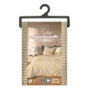 Housse de couette - 220x240 cm + taies - Flanelle en relief couleur sable