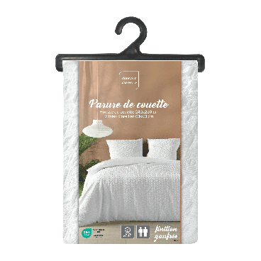 Housse de couette - 220x240cm + taies - Gaufrée