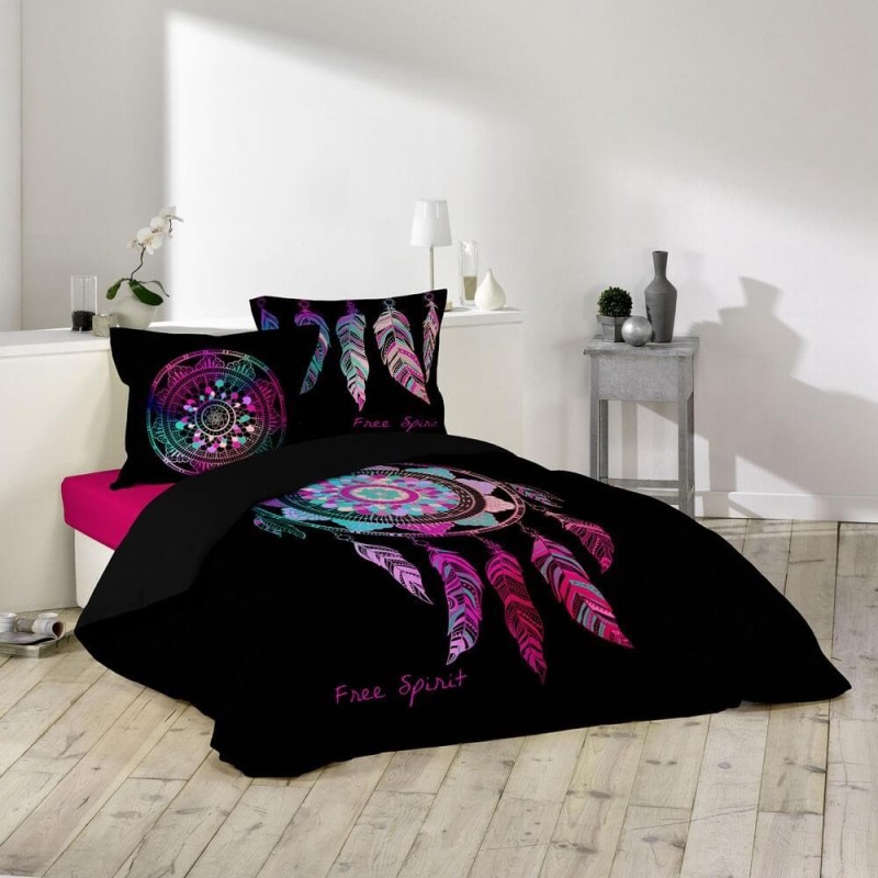 Housse de couette - 240 x 260 cm + taies - Porte-bonheur - Attrape-rêve