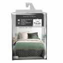 Housse de couette - 260 X 240 cm + taies - Percale 78 fils - Motifs graphiques blanc, vert et noir
