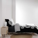 Housse de couette 140x200 cm + taies - Ronds Noir et Blanc