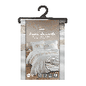 Housse de couette 220x240 cm + taies - blanche et naturel