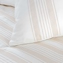 Housse de couette 220x240 cm + taies - Fils teints brodés blanche et naturel Housse de couette 220x240 cm + taies - Fils teints brodés blanche et naturel