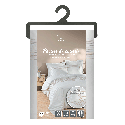 Housse de couette 220x240 cm + taies - Fils teints brodés blanche et naturel Housse de couette 220x240 cm + taies - Fils teints brodés blanche et naturel