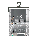 Housse de couette 220x240 cm + taies - Imprimé floral gris et blanc