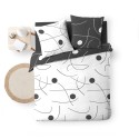 Housse de couette 220x240 cm + taies - Imprimé graphique Noir et Blanc
