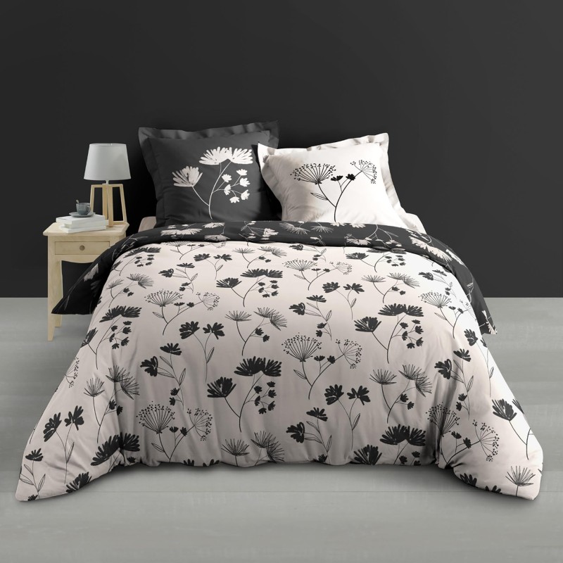 Housse de couette 240x260 cm + taies - Percale - Fleurs Housse de couette 240x260 cm + taies - Percale - Fleurs