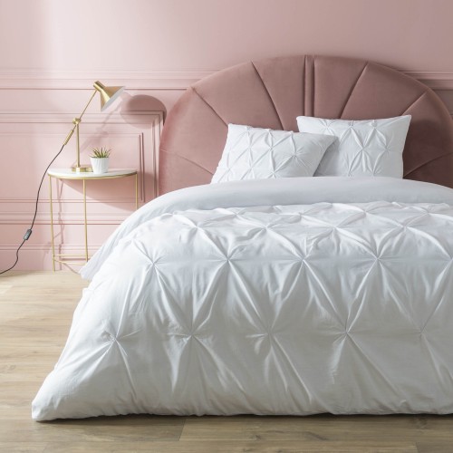 Housse de couette 260x240 cm + taies - Blanc - Effet matelassé