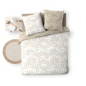Housse de couette réversible - 220x240 cm + taies - Nature blanc et beige