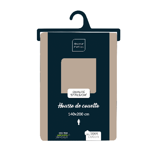 Housse de couette unie 140x200 cm - Coton