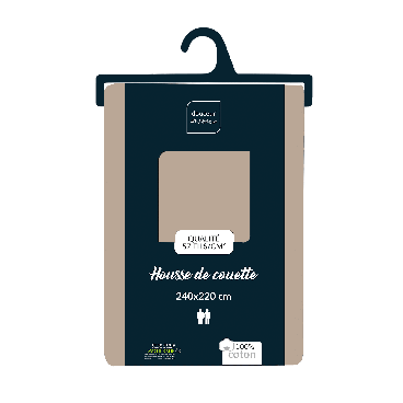 Housse de couette unie 220x240 cm - Coton