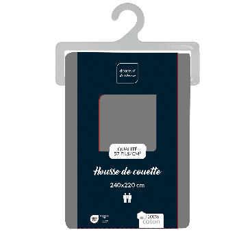 Housse de couette unie 220x240 cm - Coton