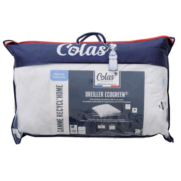 Oreiller moelleux ecogreen - 50x70 cm - Made in France