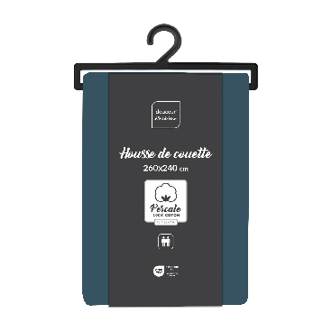 Housse de couette unie 240x260 cm - Percale